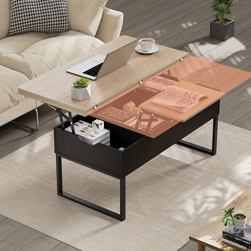 Couchtisch Mit Hebeplatte & Stauraum – Modern, Schwarz, 101,6 X 40,6 X 45,7 Cm – Für Wohnzimmer & Homeoffice