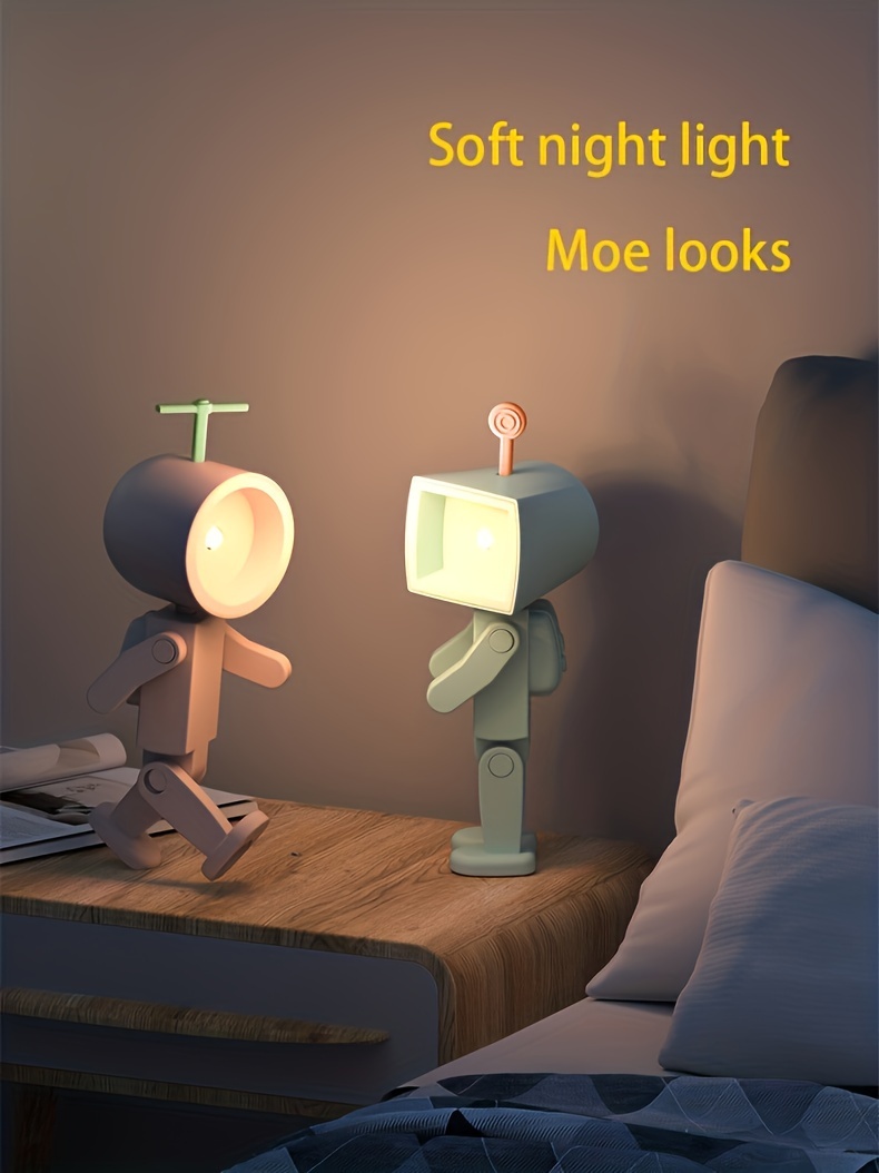 1pc luz nocturna led astronauta lindo lámpara libro robótica - Temu Mexico, image size:790x1054