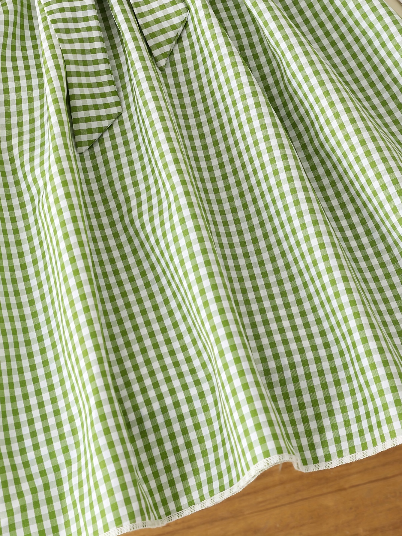 green gingham dress girls Green Gingham Pumpkin Peter Pan Collar Dress – Chickie Collective main image 1