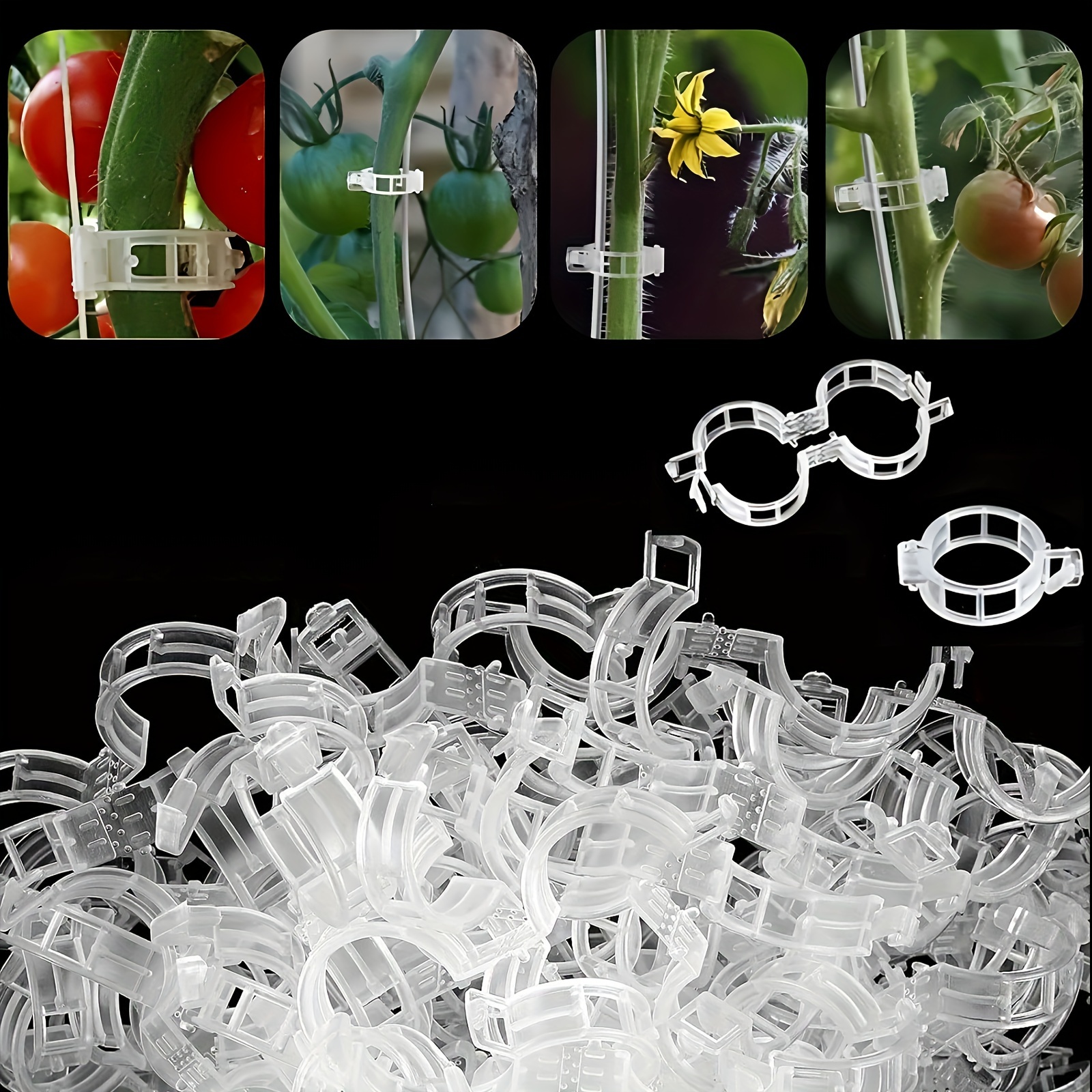 

200 Pcs Plastic Trellis Plant Support Clips For Support, Grape And Tomato Vine, Vegetables Plants, Garden Clips To Grow Upright Makes Plants Healthier