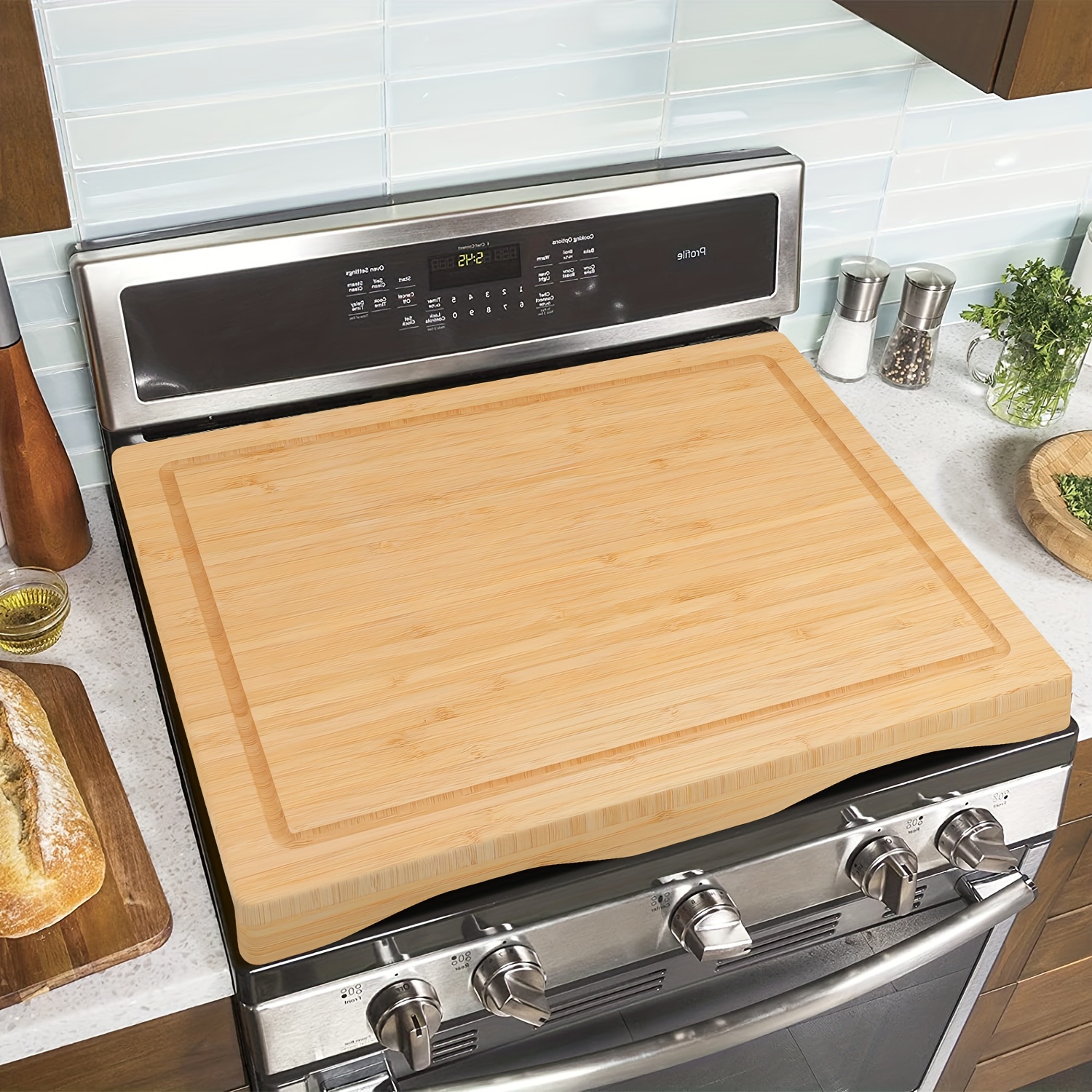 

Noodle Board Electric Stove Cover - Gas Stove Top Cover With Built-in Handles For Cooktop, Extra Countertop Space For Kitchen Stovetop