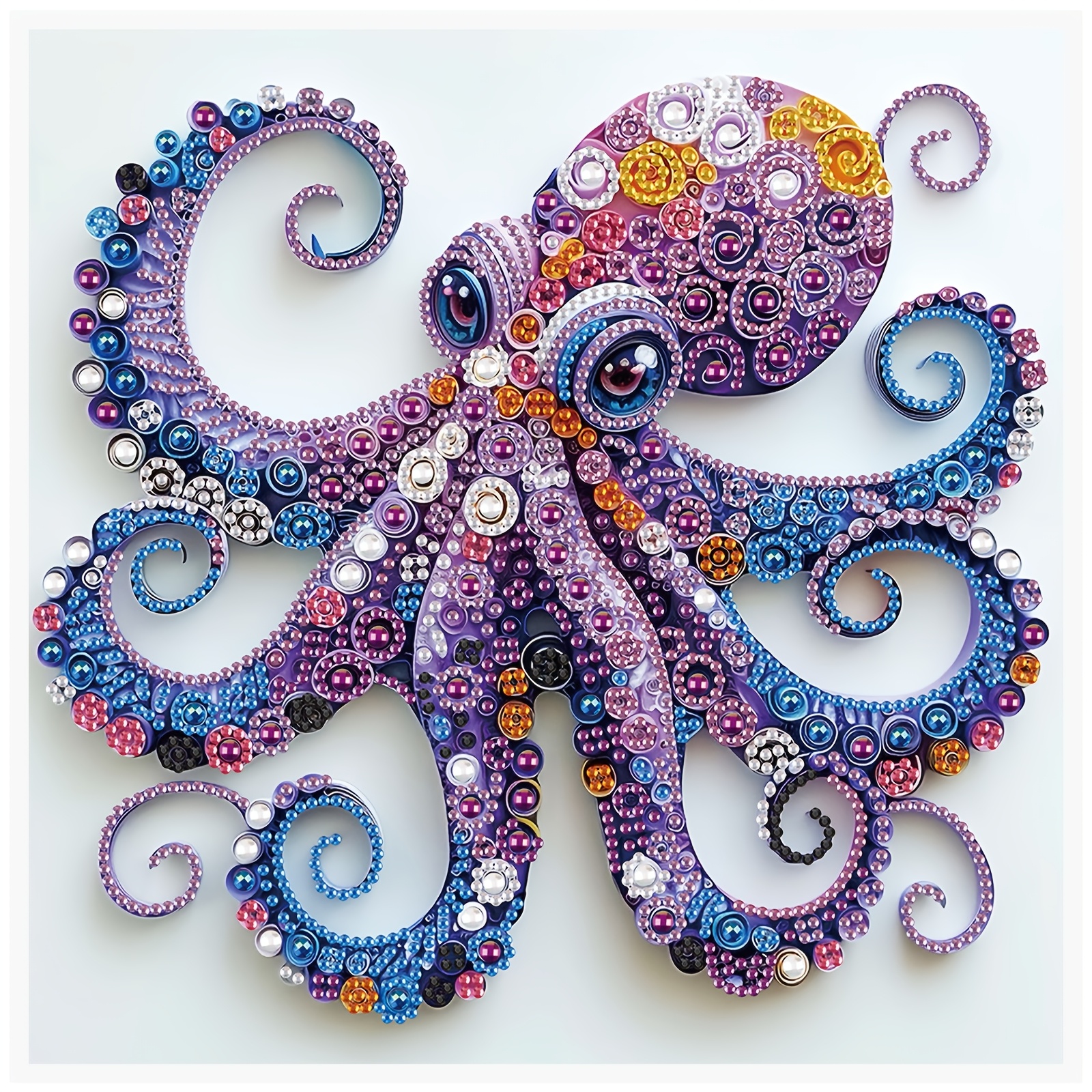 Image of Painting Kit, 5d Octopus, Special Shape Crystal Partial Mosaic Craft For Beginners, Wall Decor Art For Bedroom, Office, Living Room, Christmas Gift