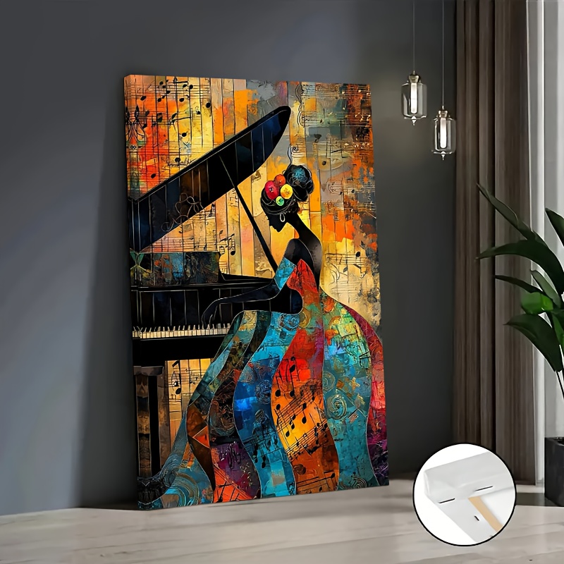 TEMU Bellissimo su Tela 2D: Silhouette di , Poster d' a Olio per Decorazione Murale �� Cornice in Legno Massello per Soggiorno, 16�24 Pollici, 24�36,