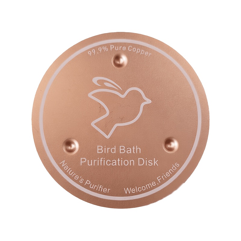 TEMU Placa de para Baño de Aves de Cobre Puro de 4 Pulgadas, 2.0.6 Millímetros de Grosor, Limpiador de de Cobre , con Soporte de , Agua de Limpieza