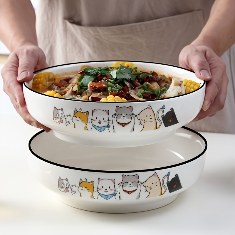 2pcs -inch Ceramic Bowl - Dishwasher Safe, Perfect For Food Service & Home Use