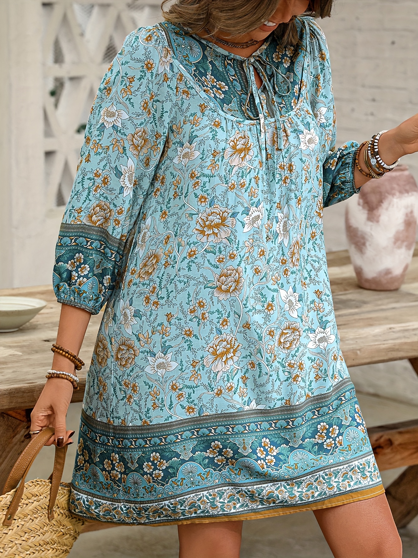 long sleeve spring dress maxi Long Sleeve Jenny Maxi Dress Tropical Mirage L