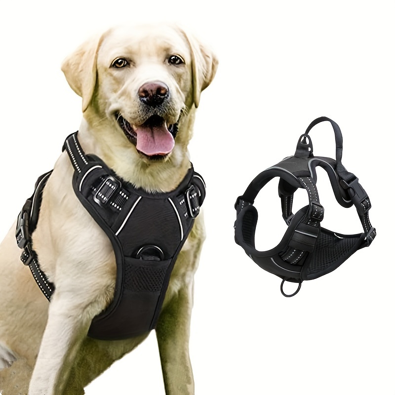 

[customer ] Reflective No-pull Dog Harness With Dual Leash Clips - Adjustable, Soft Padded Vest For Large Breeds, Handle