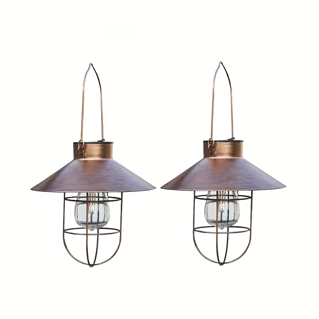 TEMU Iron Art Solar-powered Garden Lights, Set Of 2 For Outdoor Decoration