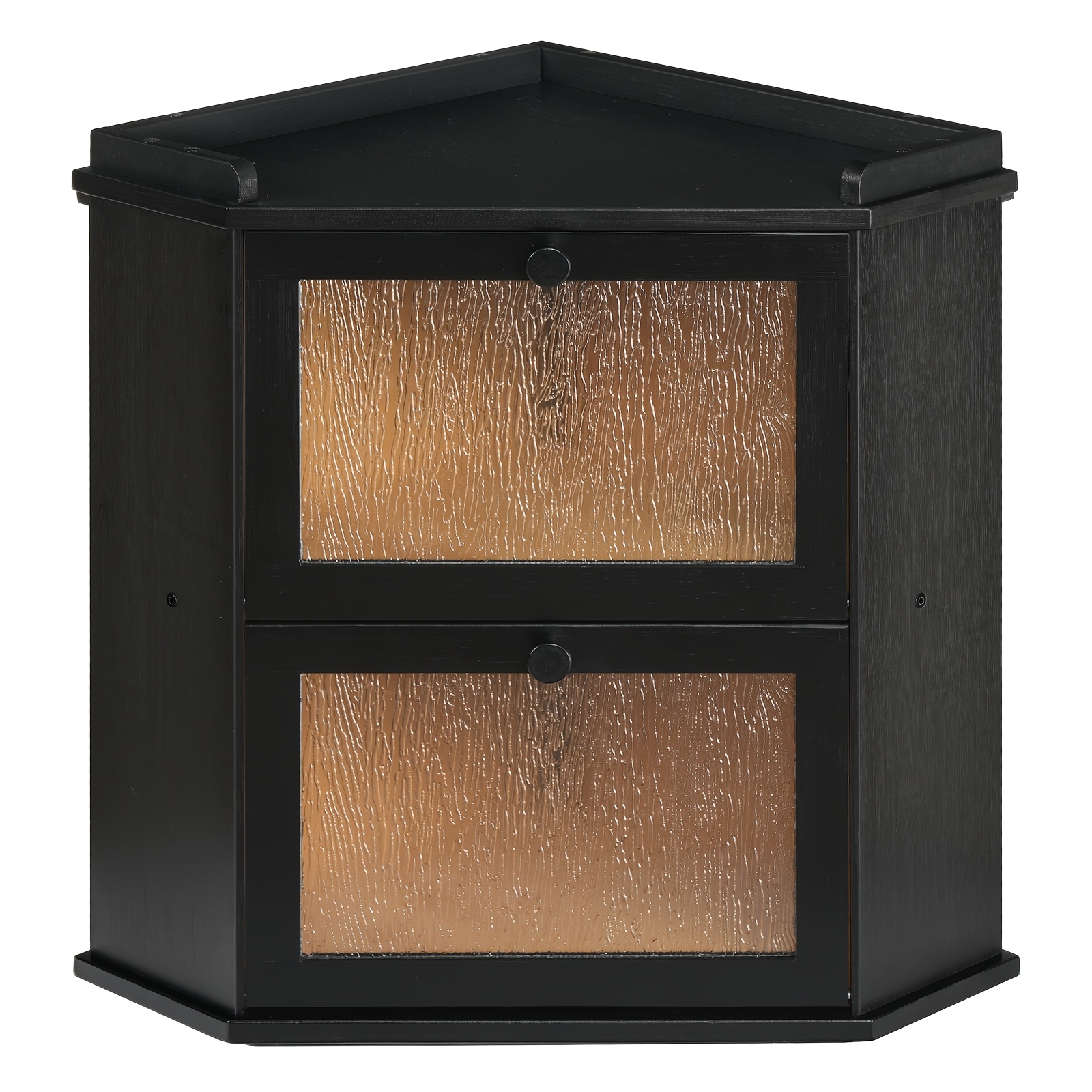 Image of Bamboo Bread Box, Space Double Layer Bread Bin With Clear Acrylic Storage, For Kitchen And Restaurant Use, Black