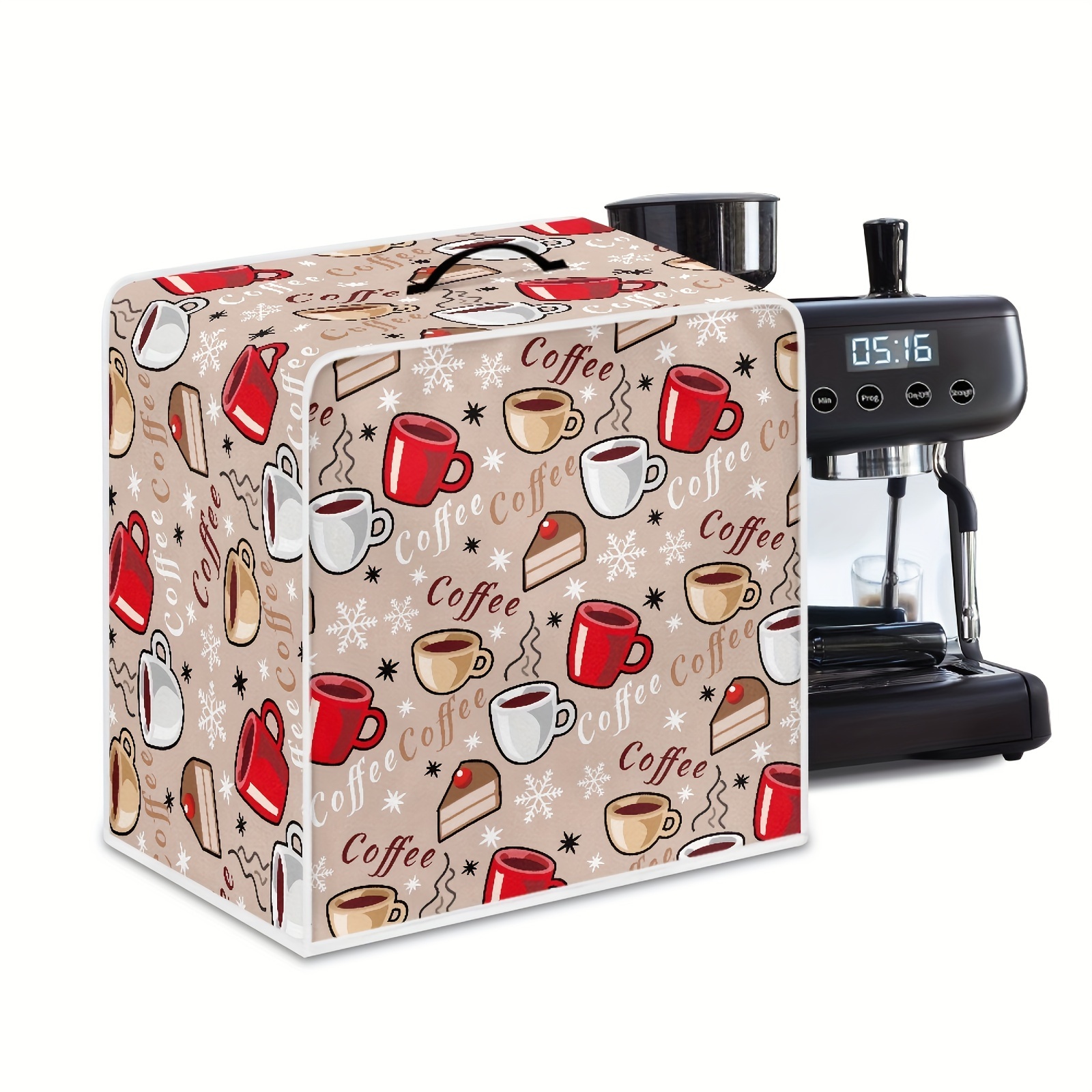   coffee themed appliance cover with   dust and fingerprint protection for espresso machines stand mixers home and office kitchen accessory d cor fits standard appliances details 9