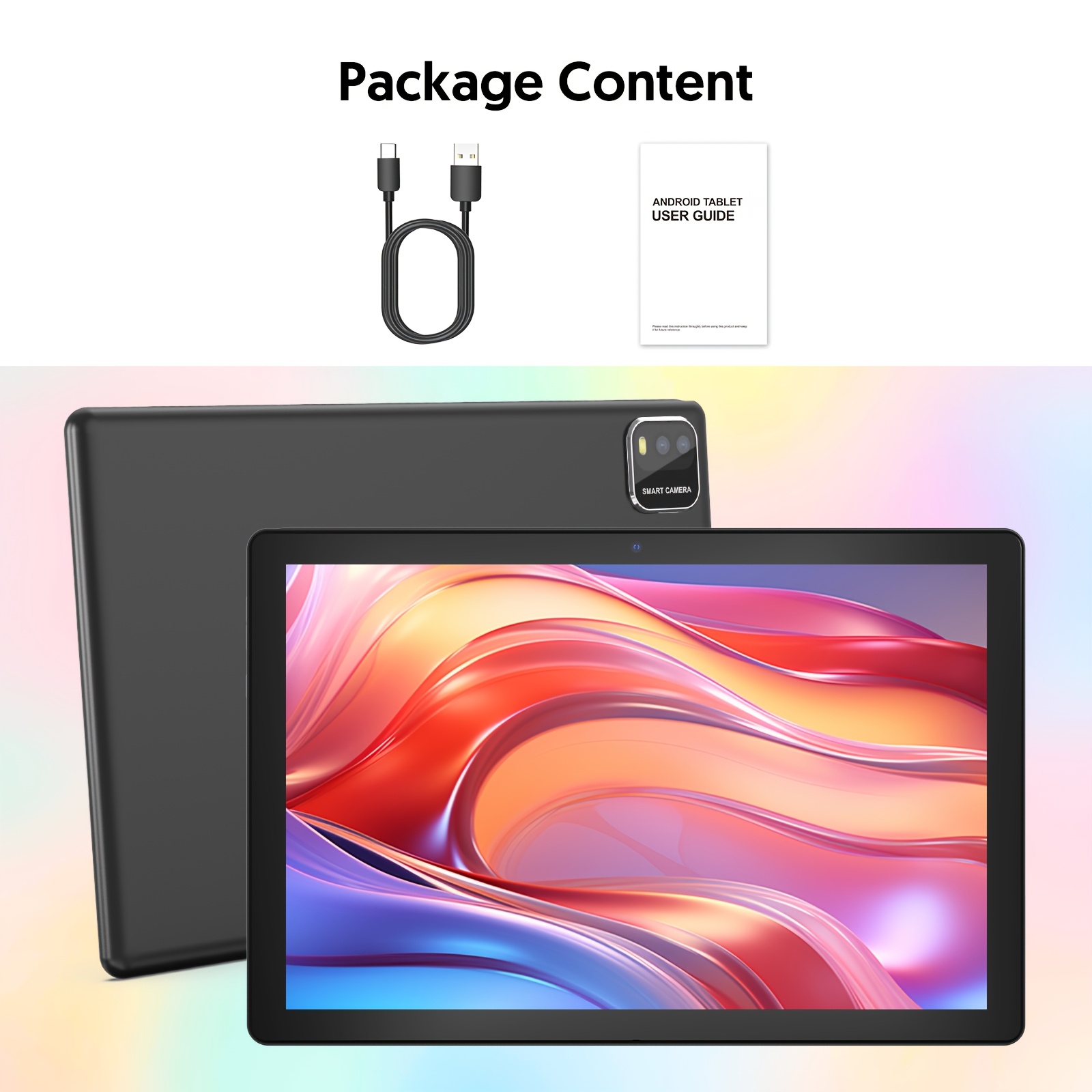 TEMU Tablette Android 15 Noire : 12 Go (3 Go + 9 Go) de RAM + 64 Go de ROM + 1 To de stockage extensible, double bande 5G et Wi-Fi 6, batterie haute