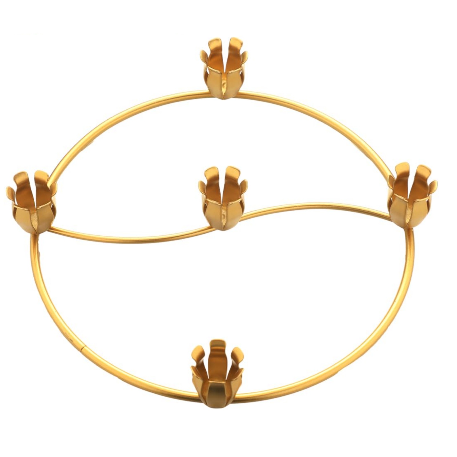 TEMU Une couronne de Noël Advent avec bougeoirs, une couronne Advent dorée, des bougeoirs en métal et un centre de table pour la décoration de Noël à