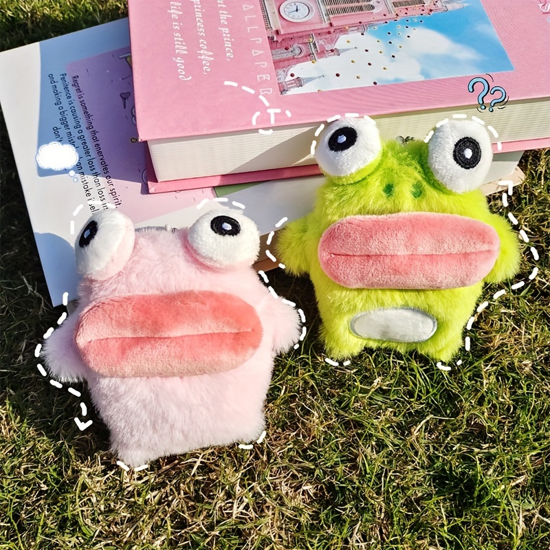 Ugly Cute Frog Plush Toy Doll School Bag Pendant Keychain - Temu Canada