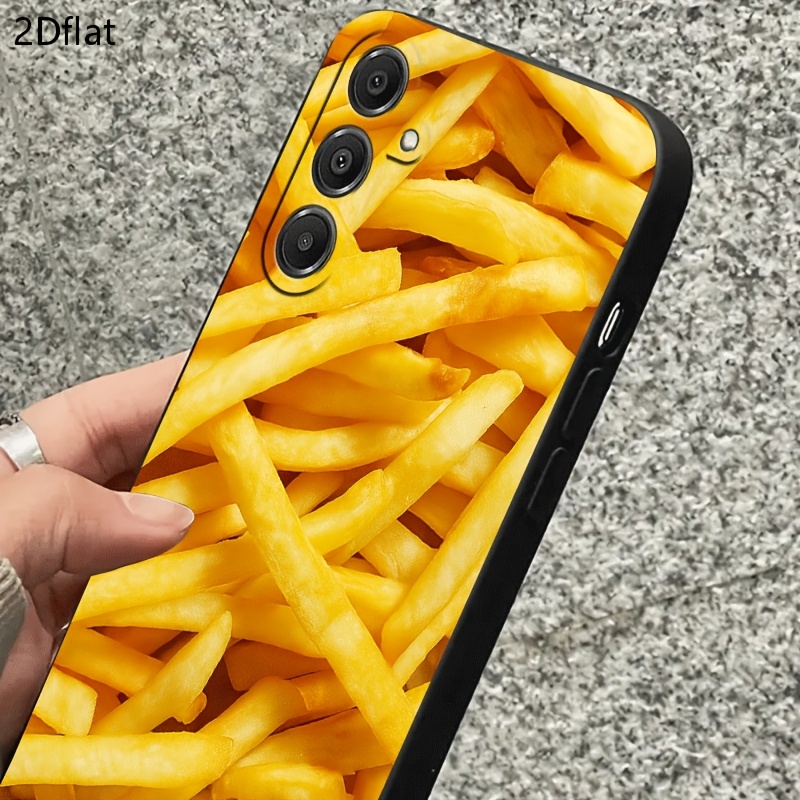 TEMU Phone Case: 2d Flat French Fry Texture Yellow Food Pattern Phone Case, Suitable For Galaxy A02 A03s A04 A05s A06 A13 A14 A15 A16 5g A21s A22 A23