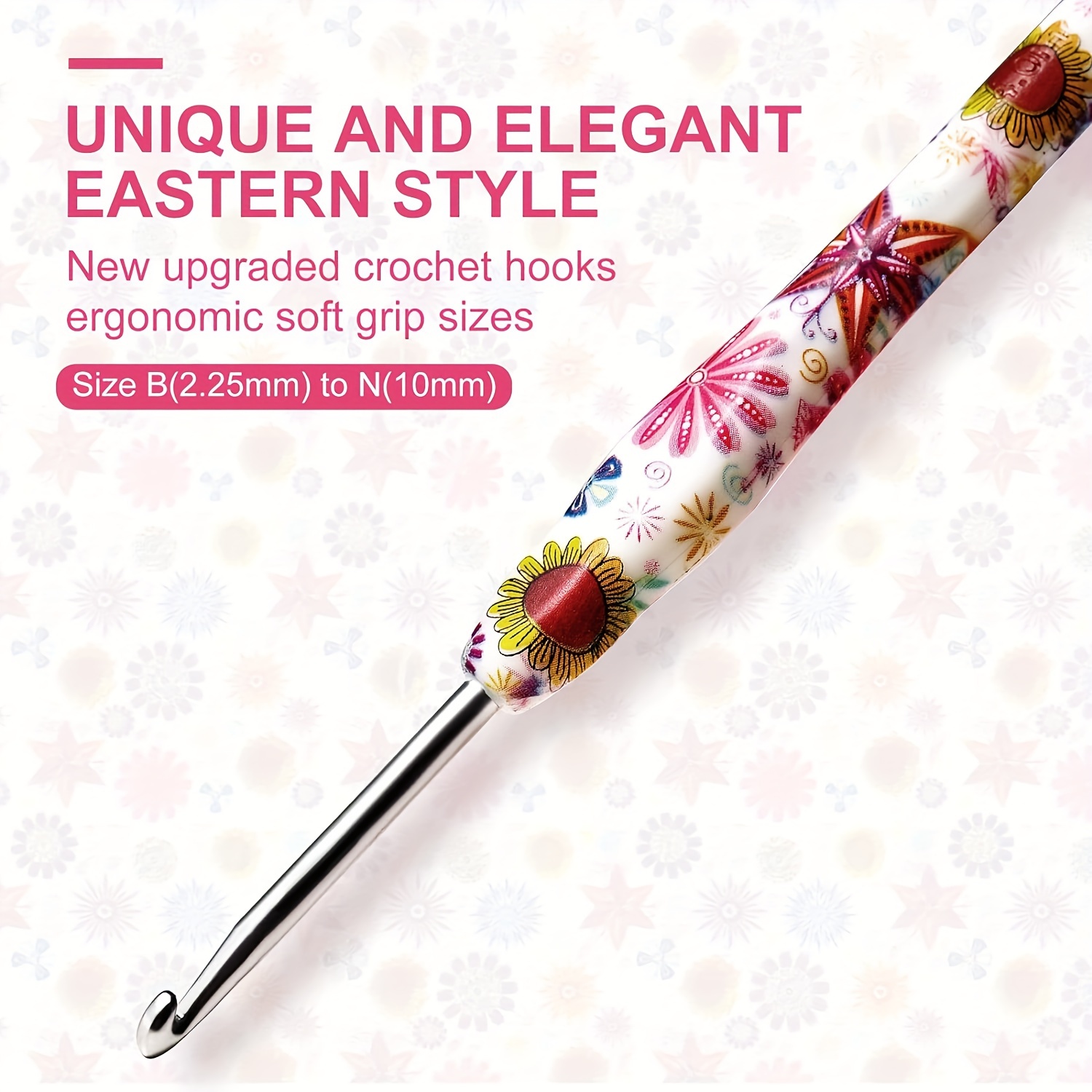 BCMRUN - Juego De Agujas De Ganchillo Ergonómicas Con Funda, 2,25