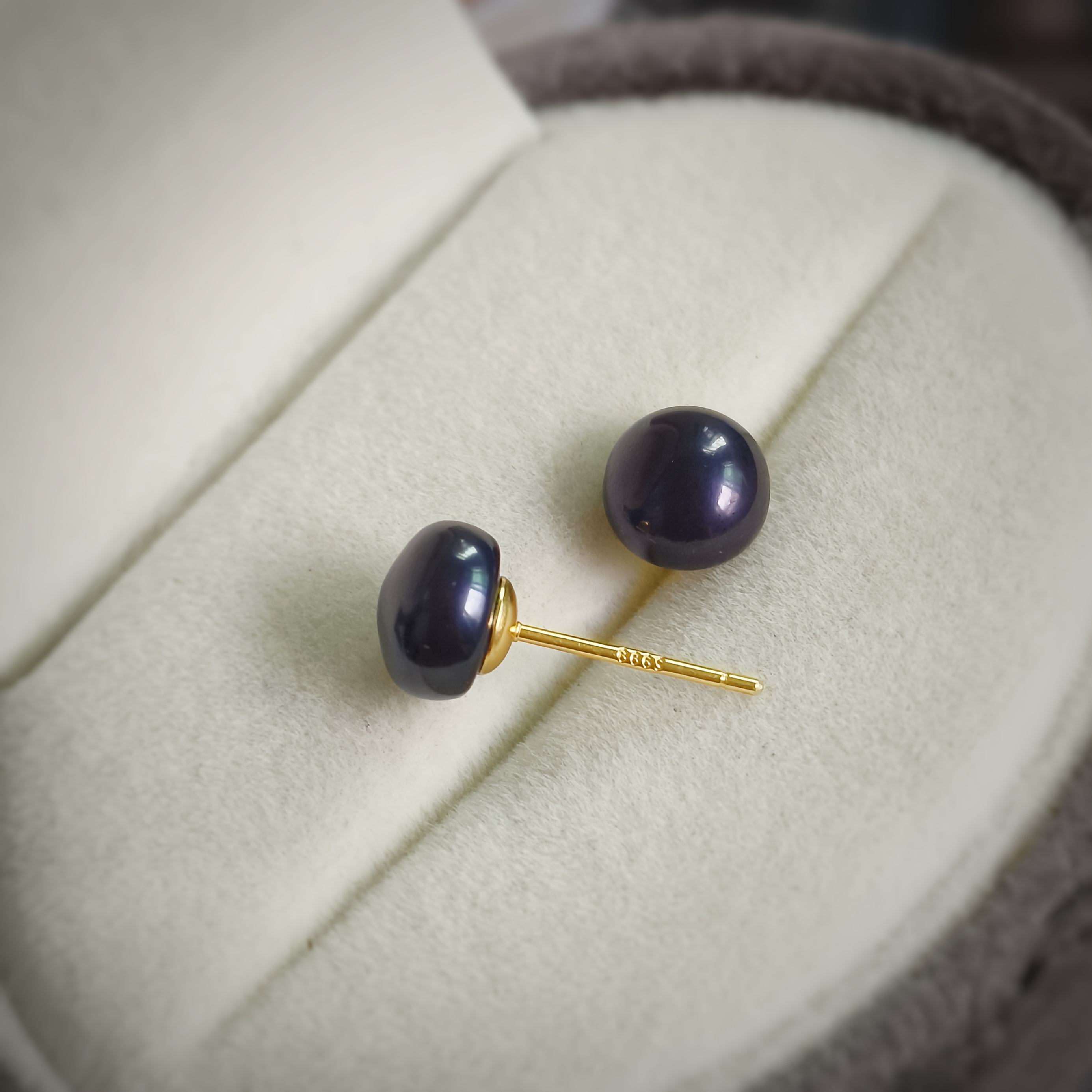 Image of 2pcs 0.75cm Natural Freshwater Pearls S999 Pure Silvery Earrings For Women, Plated With, Hypoallergenic
