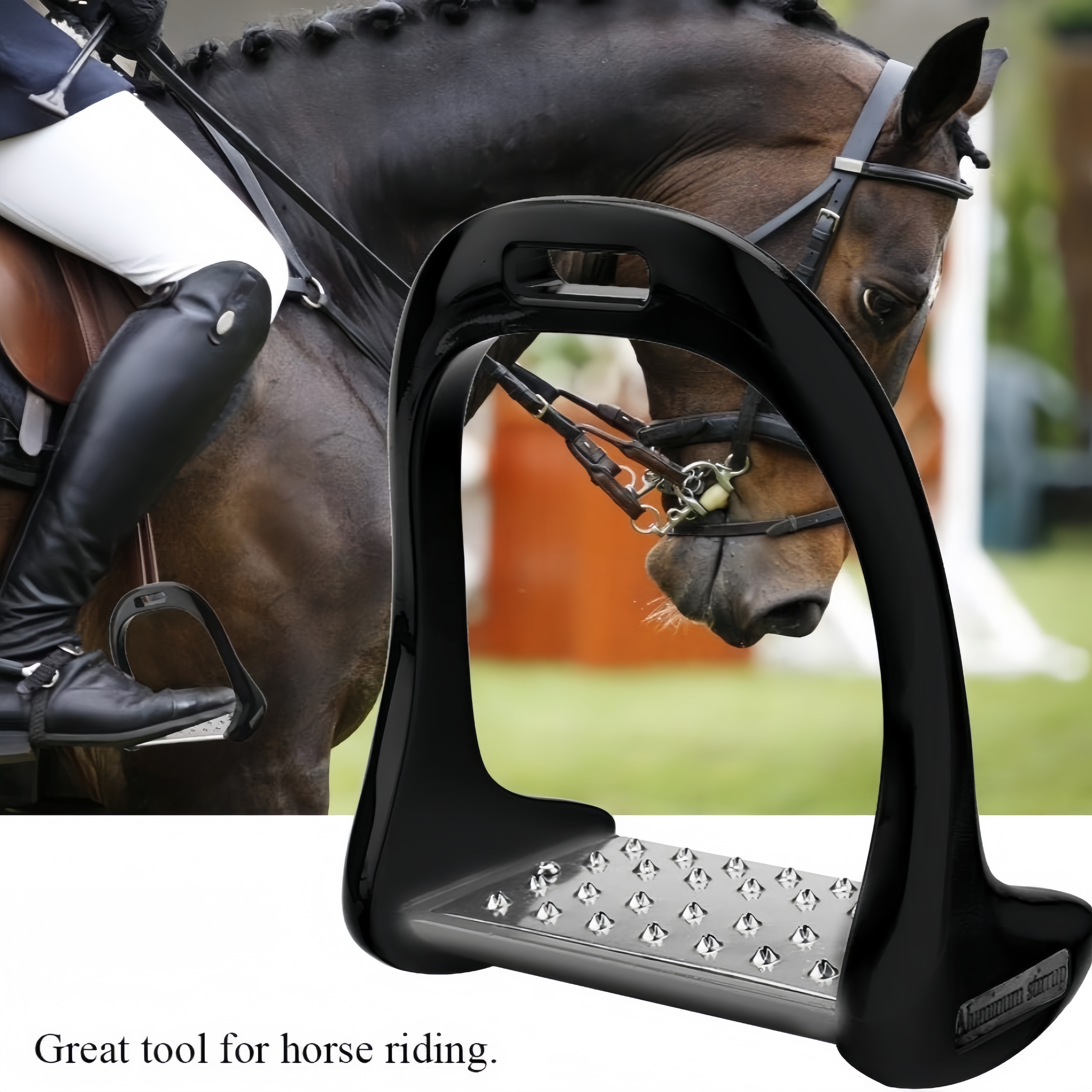 

Aluminum Alloy Horse Stirrups With Stainless Steel Non-slip Pedal For Horse Riding - Suitable For All Horse Species