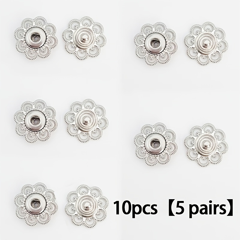 E-shop 10 Stück Metall Unsichtbare Knöpfe – Sichere, Versteckte Verschlüsse für Mäntel, Pullover, Hemden, --Design, DIY-Projekte, , Handtaschen &