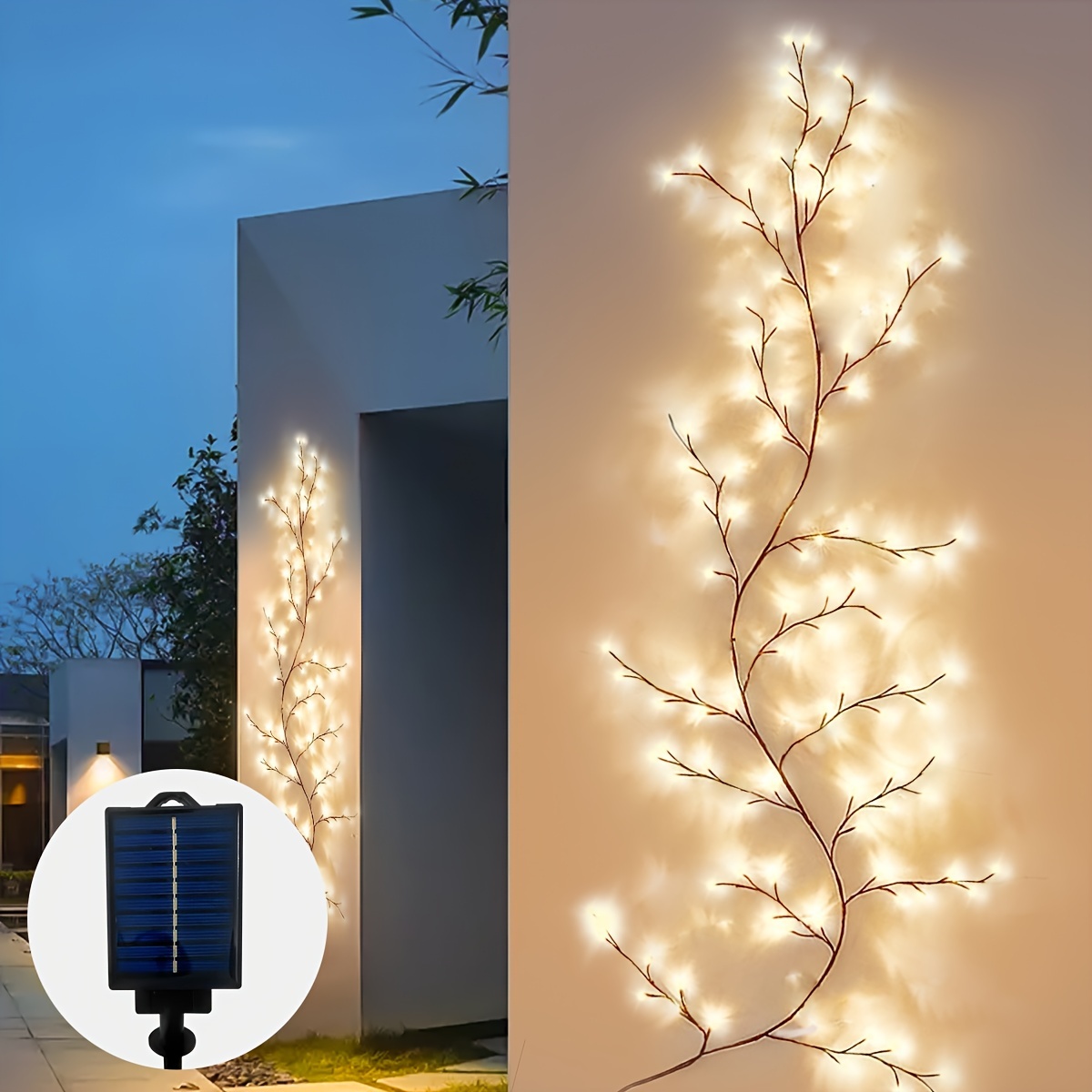 

1pc Extra Long Solar String Lights Outdoor, 180cm/71in 96 Led Waterproof Solar Fairy Lights, With 8 Modes, Solar Twinkle Lights For Tree Garden Party Wedding Decoration (warm White)