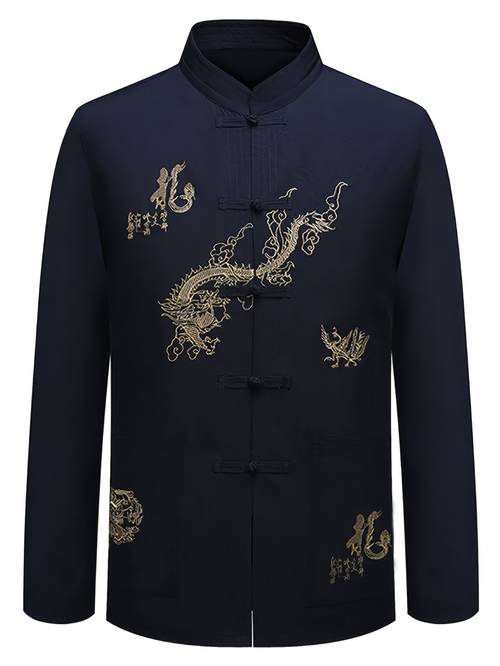 asian fit spring autumn new chinese casual collar button up shirt thin single layer outerwear mens chinese style long sleeve top new chinese style mens hanfu traditional chinese plus size embroidered mens clothing