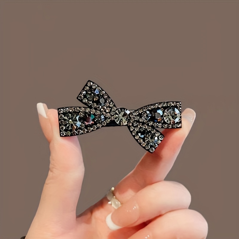 

1pc Bow Hair Clip, Elegant Hair Barrette For Women, Sparkling Hair Accessory, Luxury, Hair Clip, Bangs Clip