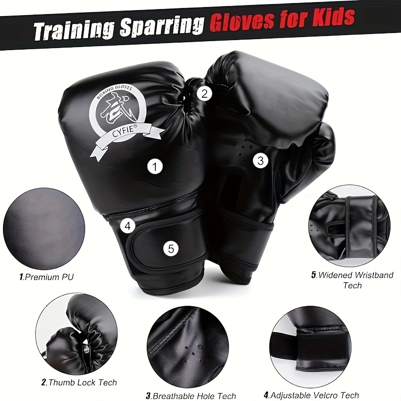 2-in-1 Boxing Equipment, Kids Boxing Gloves And Punching Mitts Set Karate Mitts Pad for Beginners Child Boxing Gloves for Muay Thai, Taekwondo, MMA Training