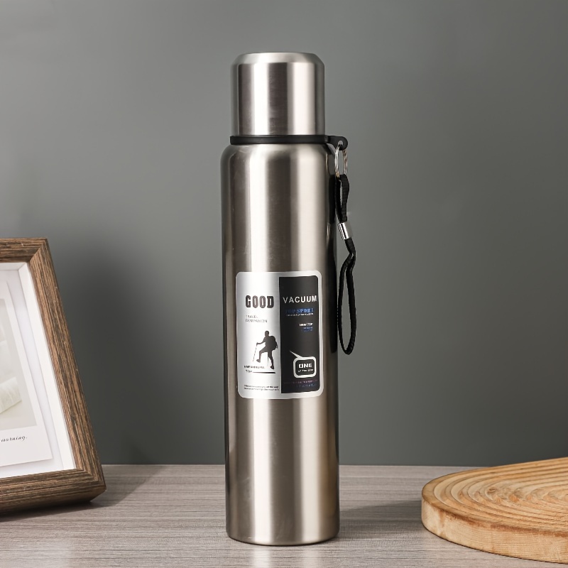 outdoor large capacity stainless steel   bottle with tea glass with insulation plug sealed     cups 24 hours long   insulation and cold suitable for camping holiday mountain climbing adventure