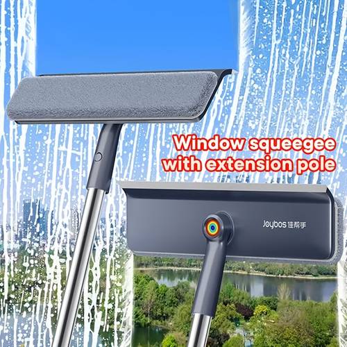 window squeegee 360 degree swivel brush squeegee for window cleaning dual purpose glass squeegee window cleaning tool window squeegee with extension pole bathroom car window windshield cleaner tool