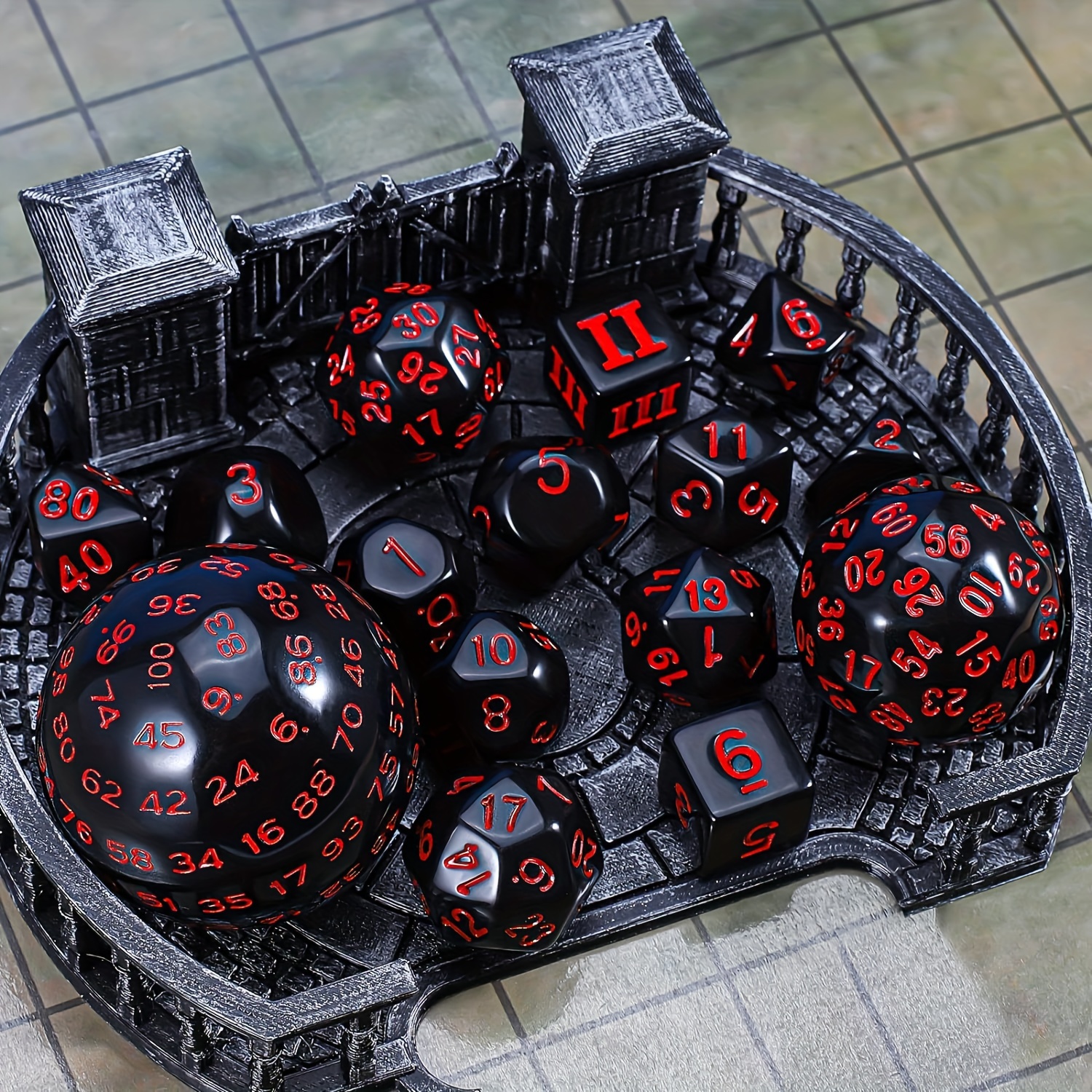 Set De 3 Juegos De Dados Poliédricos (21 Piezas) – Doble Color Con Números Dorados Y Blancos, Incluye Bolsas De Almacenaje, Ideal Para D&D Y RPG