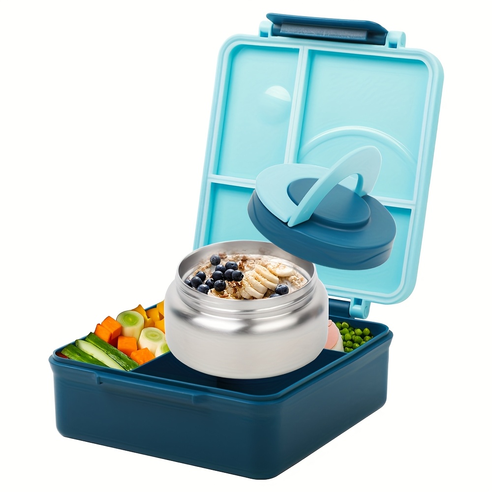 

Lunch Box With An 8-ounce , Featuring A Leak-proof Food Container With 4 Compartments, Suitable For Keeping Meals Warm, Ideal For School.