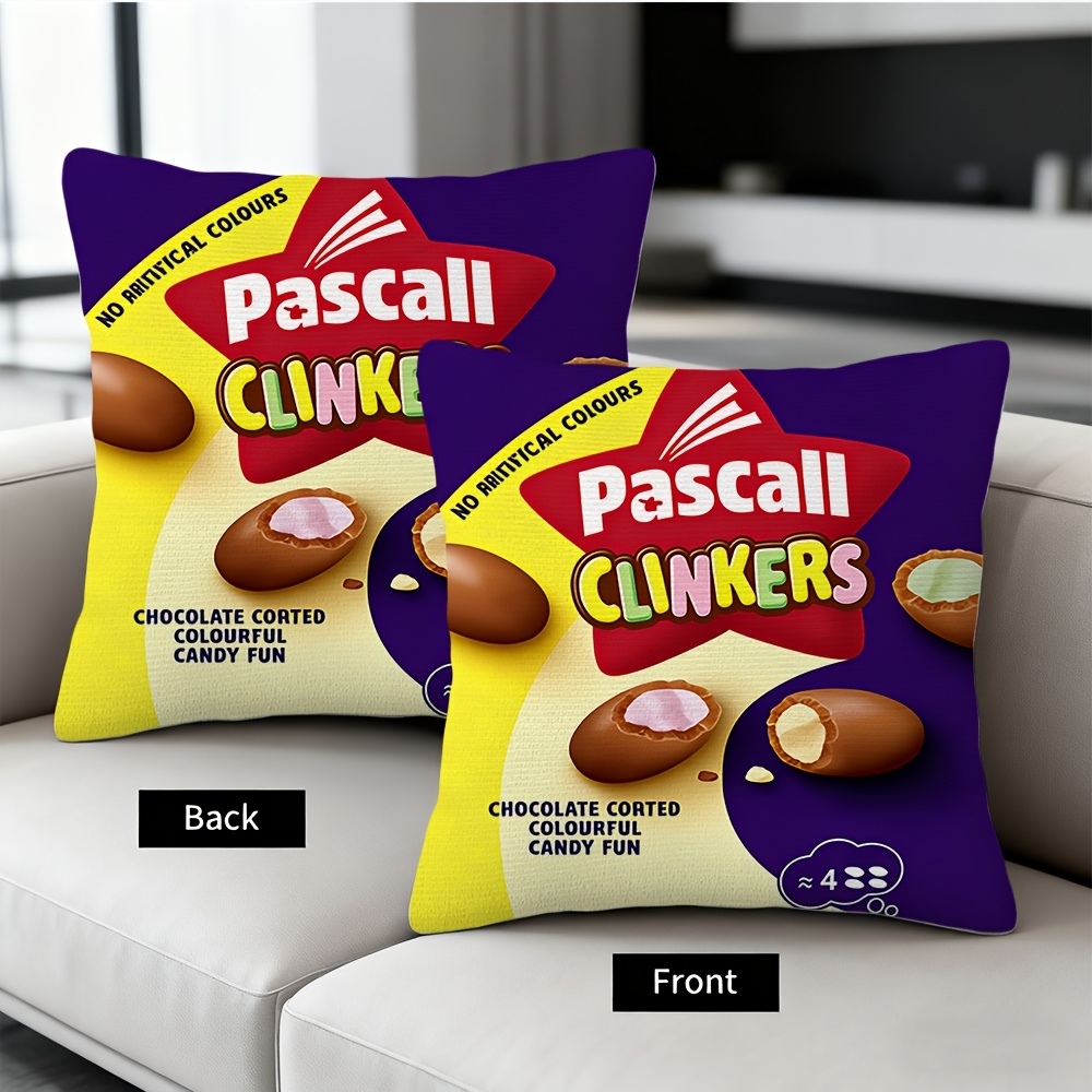 Pascall Themed Pillowcase, 18x18 Inches, Modern Pattern Decorative Pillow Cover, Zipper Closure, Machine Washable, Suitable For Living Room Sofa Bed Decoration - Polyester