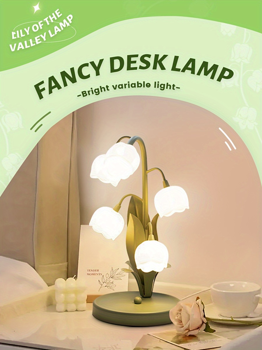 Retro Bedside Lamp Flower Table Lamp Living Room Bedside details 0