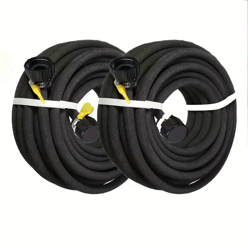 2pcs heavy duty rubber soaker hoses 50ft 1 2 garden hose for lawn yard irrigation water saving drip system standard threads black lawn irrigation flexible garden hose durable rubber hose garden hose Product details 0
