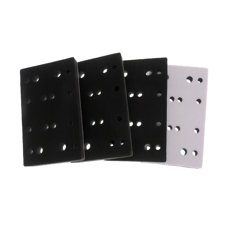 TEMU 4pcs Soft Foam Interface Pad With Hook And Interface Sander Backing Pad 80 X 133 X 10mm Foam Sanding Pads With 16 Holes Cushion Buffer Backing