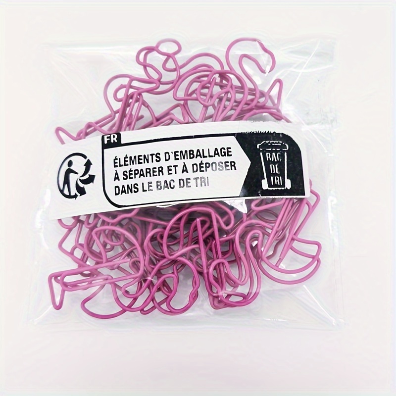 24pcs/48pcs Pink Flamingo Paper Clips, Creative Animal-shaped Binder Clips, Planner Additions For Students' Documents