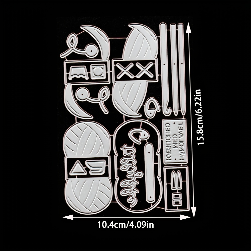 E-shop Strick- und Garn-Metallstanzformen, Scrapbooking Dekoration Geprägte Stanzform, Grußkartenherstellung Schablone, Geeignet für Grußkarten und