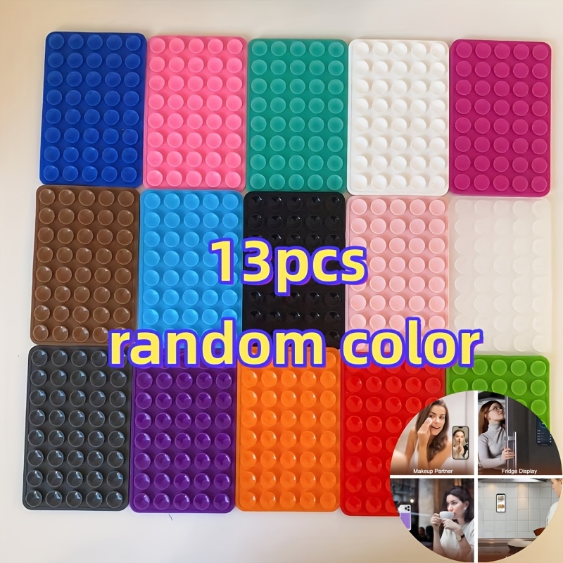 TEMU 13pcs Support Téléphone Ventouse Silicone Couleur Aléatoire, Support Adhésif Silicone Durable, Support Téléphone Ventouse Portable Idéal et les