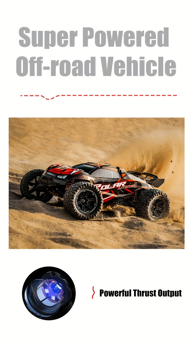 all terrain high speed off road rc car 70km h 150m remote control distance 2 4ghz remote control outdoor sports racing drifting 7 lighting modes carbon brush motor birthday gifts details 2