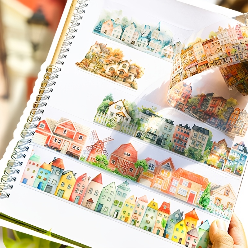 

1pc , adhésif décoratif à thème de maisons colorées le scrapbooking DIY, le d'art, l'accessoire de personnalisé créatif