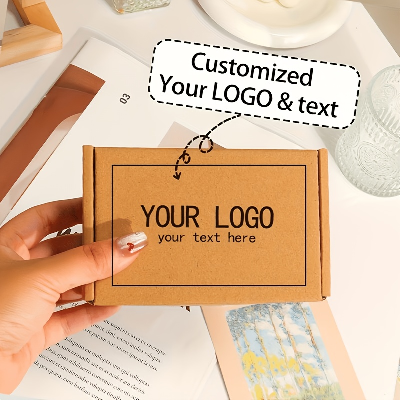 TEMU Regalo /Lui Scatola di carta marrone personalizzata, logo/testo/marca stampati, scatola di spedizione con testo personalizzata, scatola di