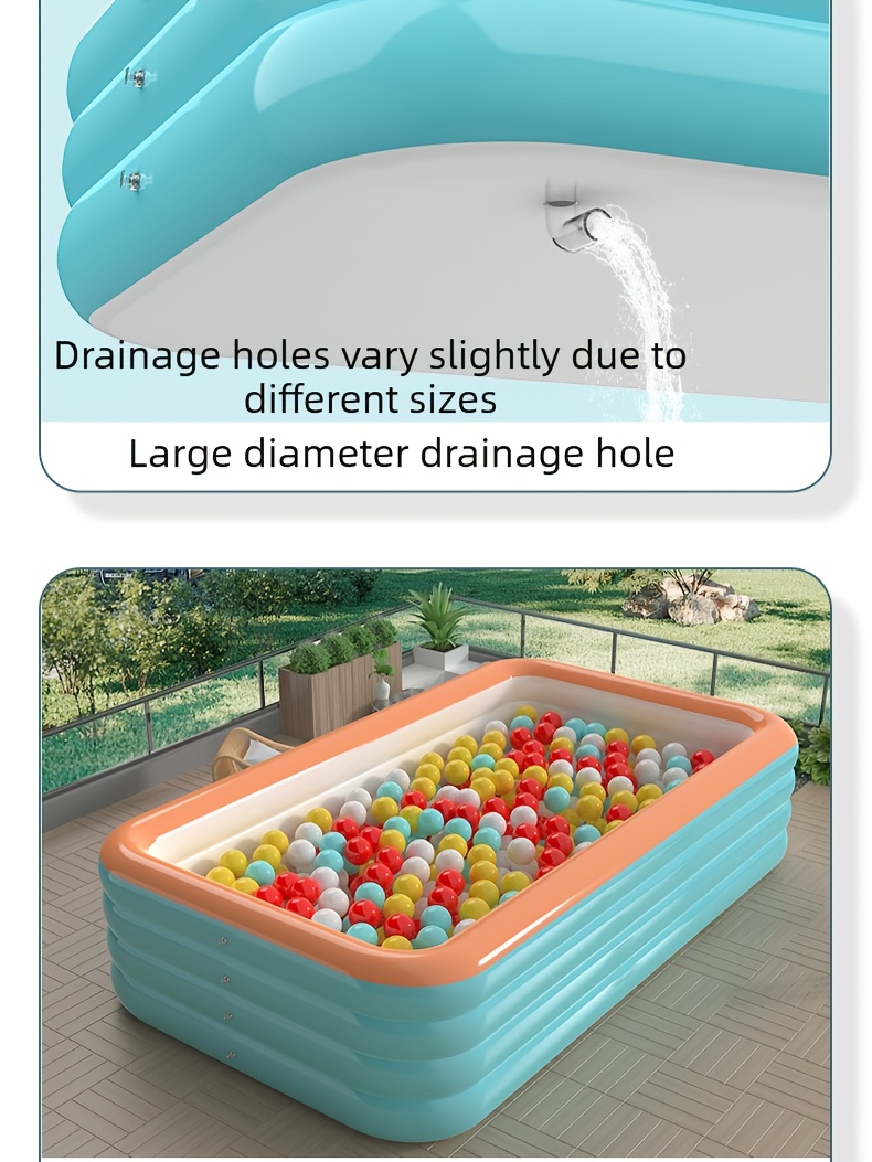 1pc 1.8m, 2.1m, 2.6m, 3.18m Three-Layer PVC Inflatable Swimming Pool, Leak-Proof Seal, Portable Foldable Design, Indoor/Outdoor Use, No Electricity Required, Suitable for Lawn or Patio, Summer Party Water Activities, Essential for Family Holiday