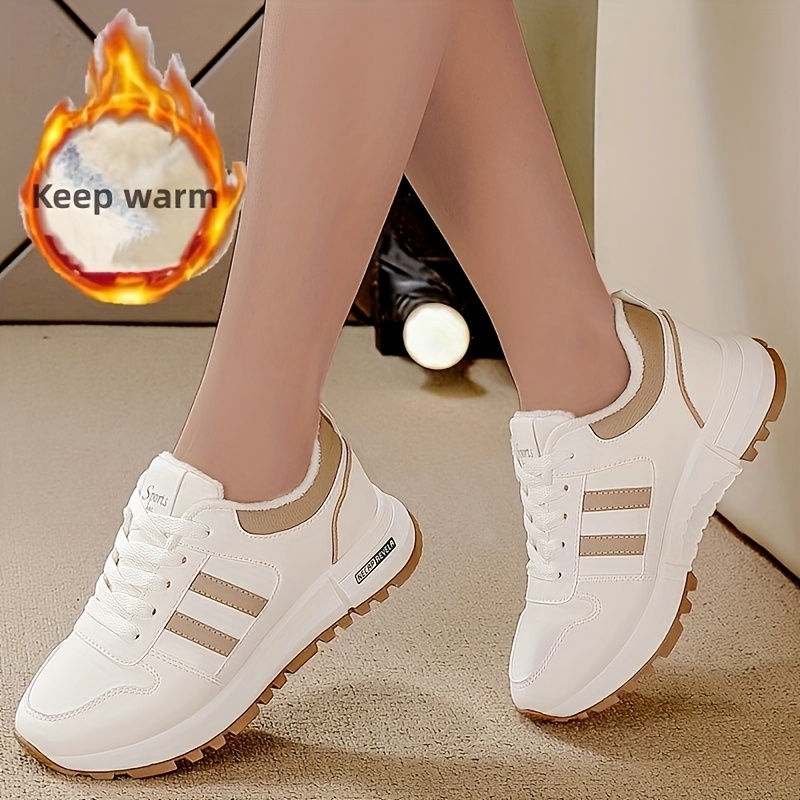 winter warm casual sneakers women flannel lined lightweight Temu