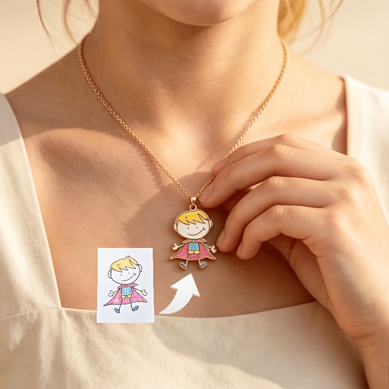 Personalized Bohemian Style Colorful Painting Pendant Necklace