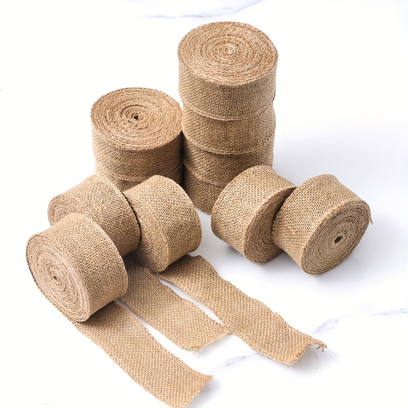 

1pc Rouleau de Ruban en Toile de Jute Rustique - 3.28ft de Sangle en Jute Naturelle pour l'Artisanat DIY, Décorations de Noël et de Mariage, Chemin de Table de Style Vintage