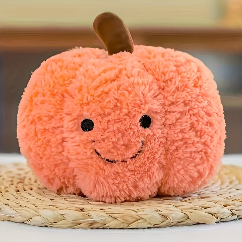 

1pc Pumpkin-shaped Plush Toy, Small Dog Teething Play, Pet Supplies, Dog Toy, Fruit Pattern, Soft Material, Gift For Dog Lovers