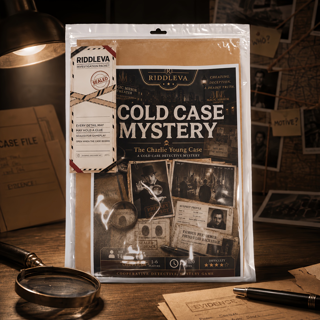 TEMU Riddleva Murder Mystery Detective Game, Investigation , Cooperative Clue Tabletop Game Players, Party Game For Halloween, Christmas & Gifts