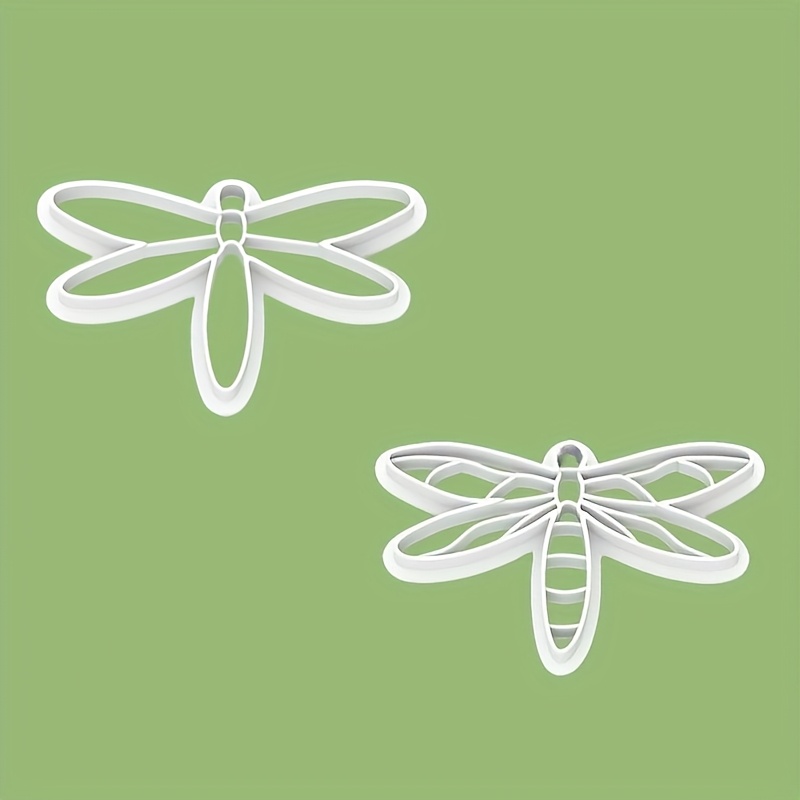 E-shop 2 Stück Plastik-Libellen-Tonformen-Set – Bohemian Schmuckherstellungs-Kit mit filigranen Flügel- Körperdetails, Hohl-DIY-Ohrring- Keramikformen