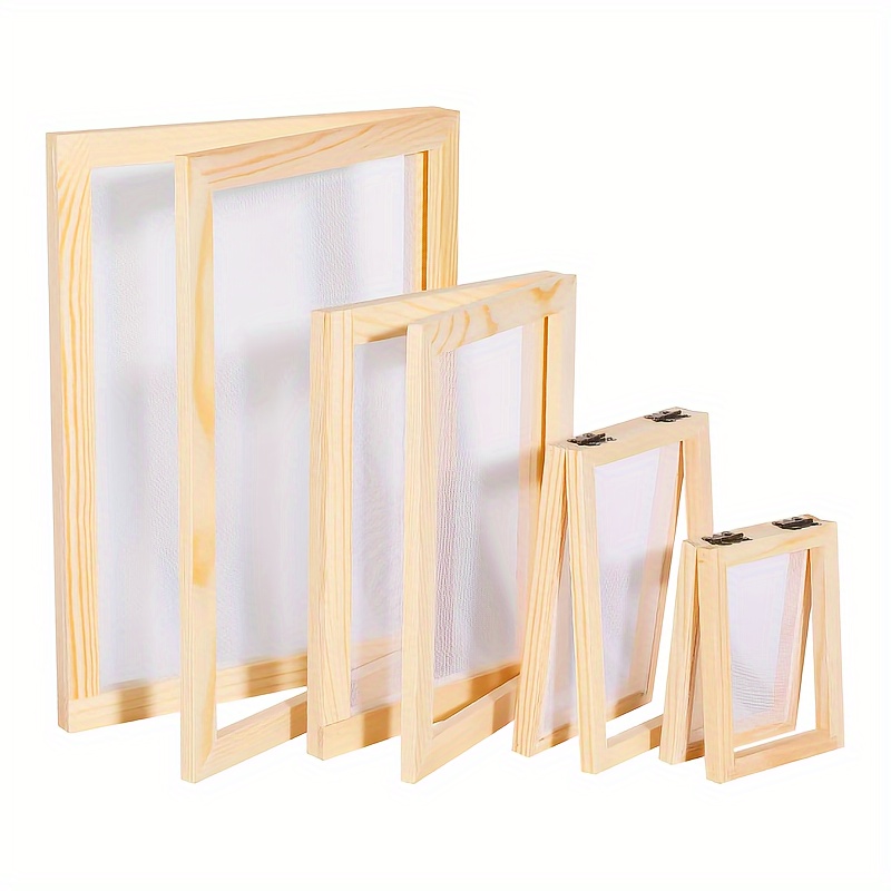 

Diy Paper Crafting Kit: 4 Sizes A4, A5, A6 & A7 Wooden Frame With Screen Mesh For Scrapbooking And Card Making