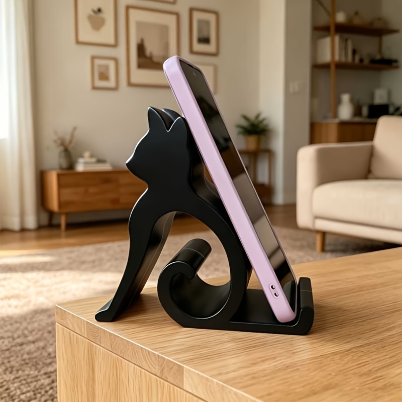 TEMU Supporto per telefono a forma , universale per telefoni e tablet, per letto, ufficio, auto, design con gattino, chiamate video a , per gli degli