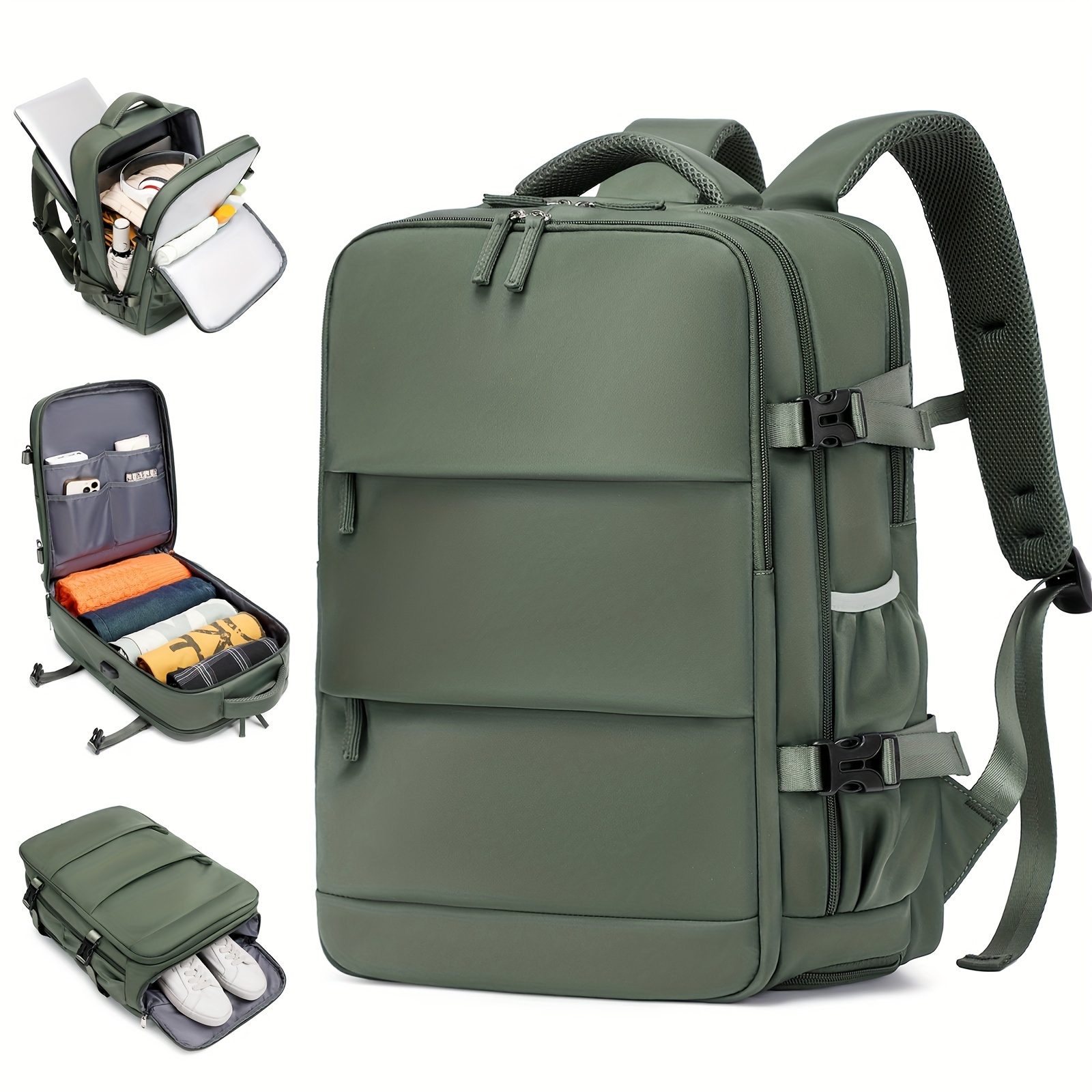 

Waterproof Travel Backpack For - Tsa-, 15.6" Laptop Compartment, Ideal For Hiking & Outdoor Sports - In Army Green, Blue, Light Green, Black